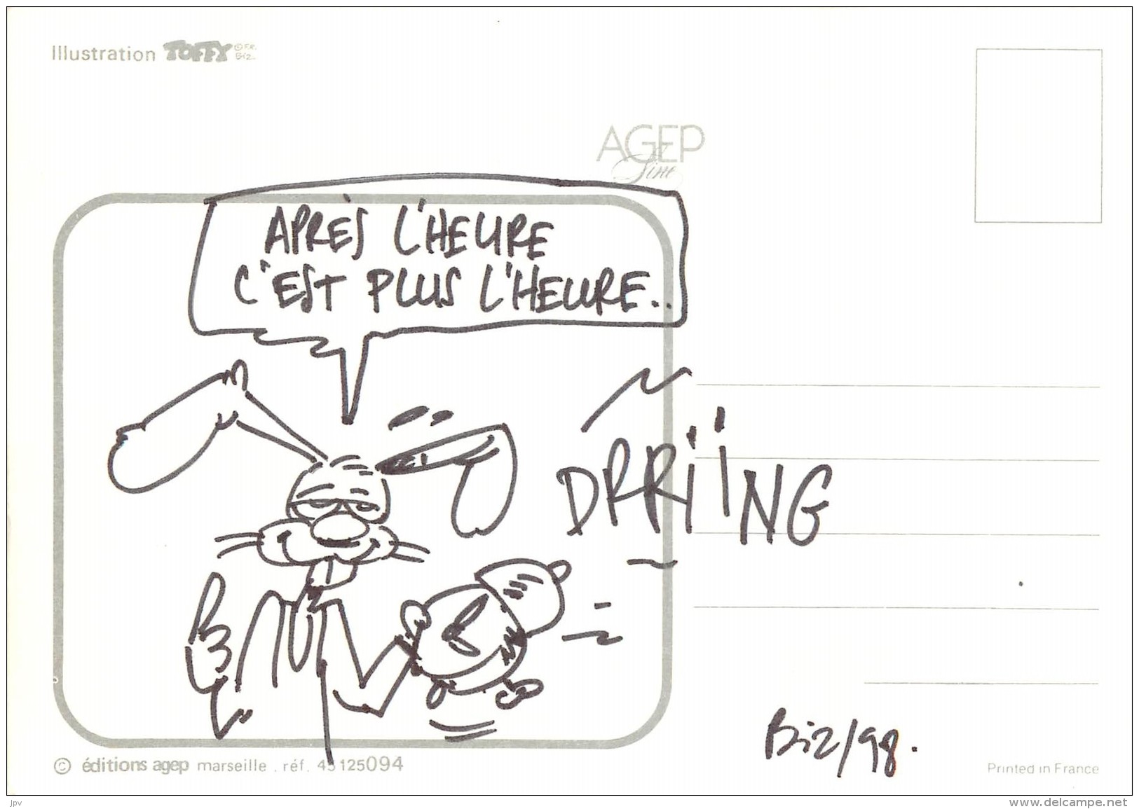 AUTOGRAPHE DESSINE SUR CARTE POSTALE - ILLUSTRATEUR BIZ (P. BIZALION) - Autres & Non Classés