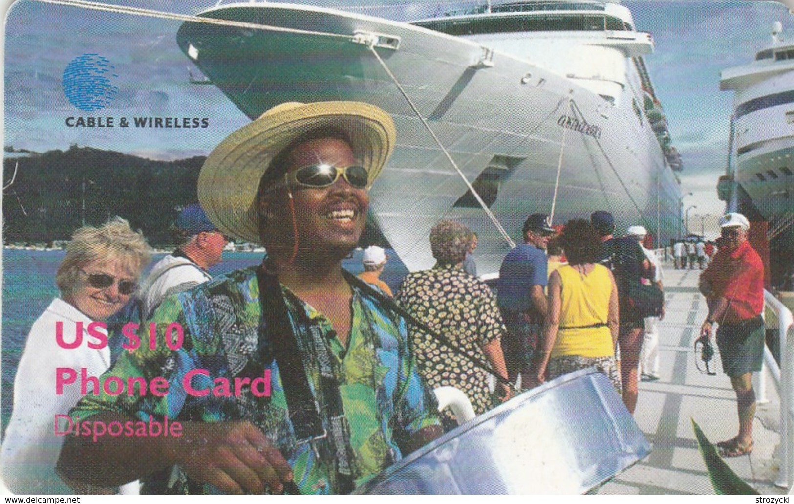 Virgin Islands - Man Drums Cruiseship (Chip On Back) - Maagdeneilanden