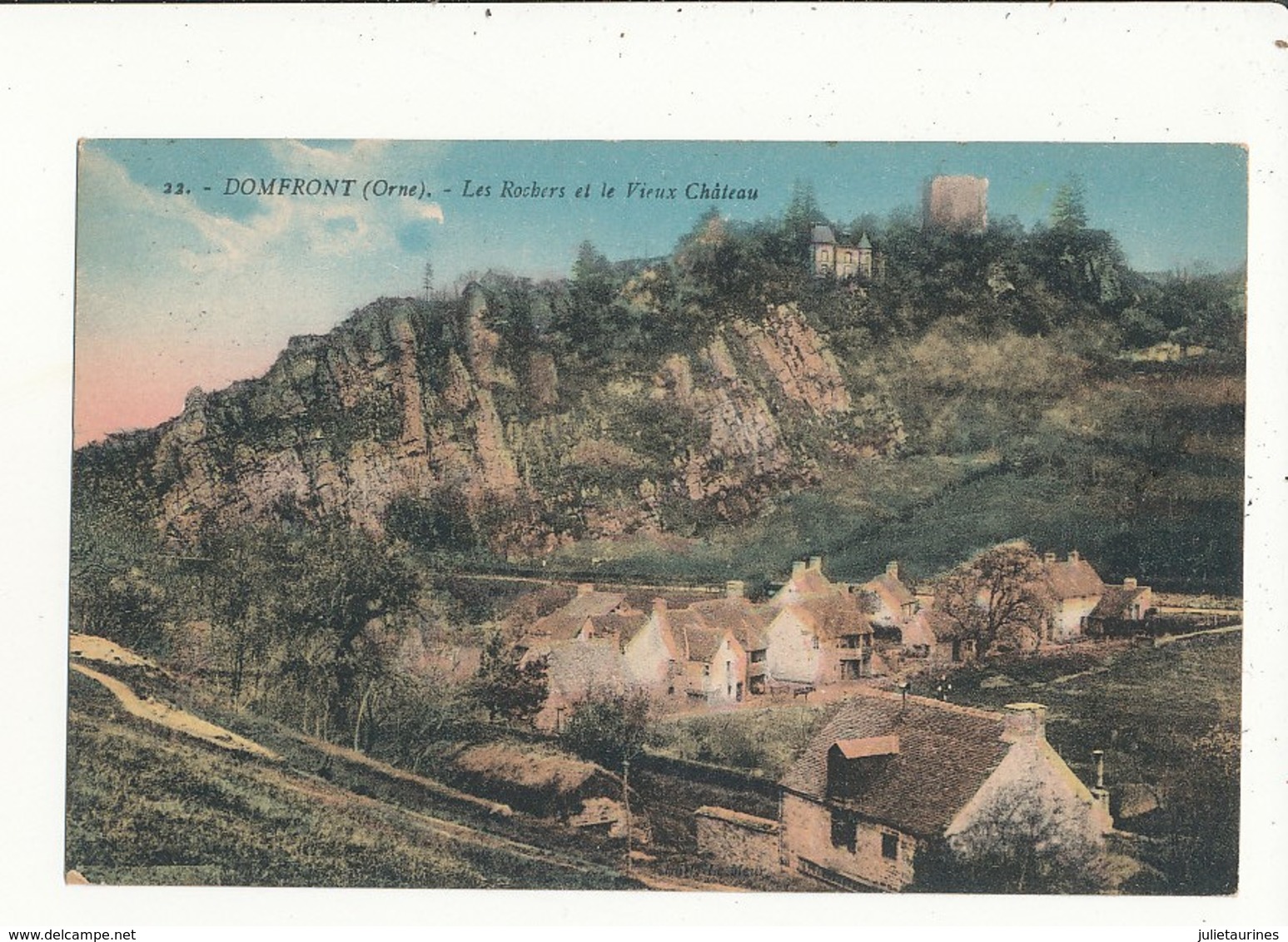 61 DOMFRONT LES ROCHERS ET LE VIEUX CHATEAU CPA BON ETAT - Domfront