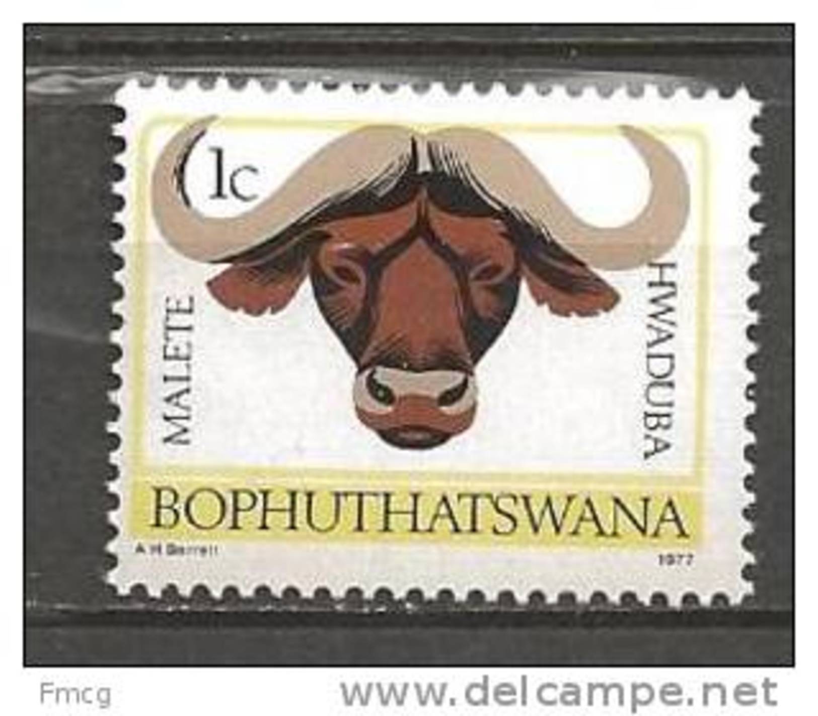 1977 1c African Buffalo, Mint Never Hinged - Bophuthatswana