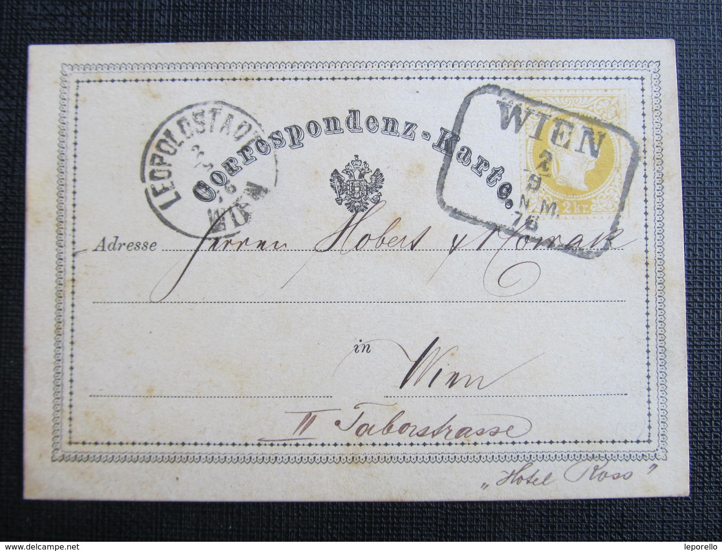 GANZSACHE Wien - Wien Leopoldstadt Korrespondenzkarte 1876 /// D*31297 - Briefe U. Dokumente