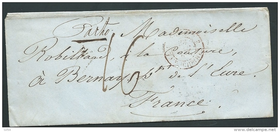 Lsc  De Saint Petersbourg En Decembre  1850 Pour  Bernay E Taxe 16 Decimes Manuscrite  -  Ax13803 - ...-1857 Prephilately