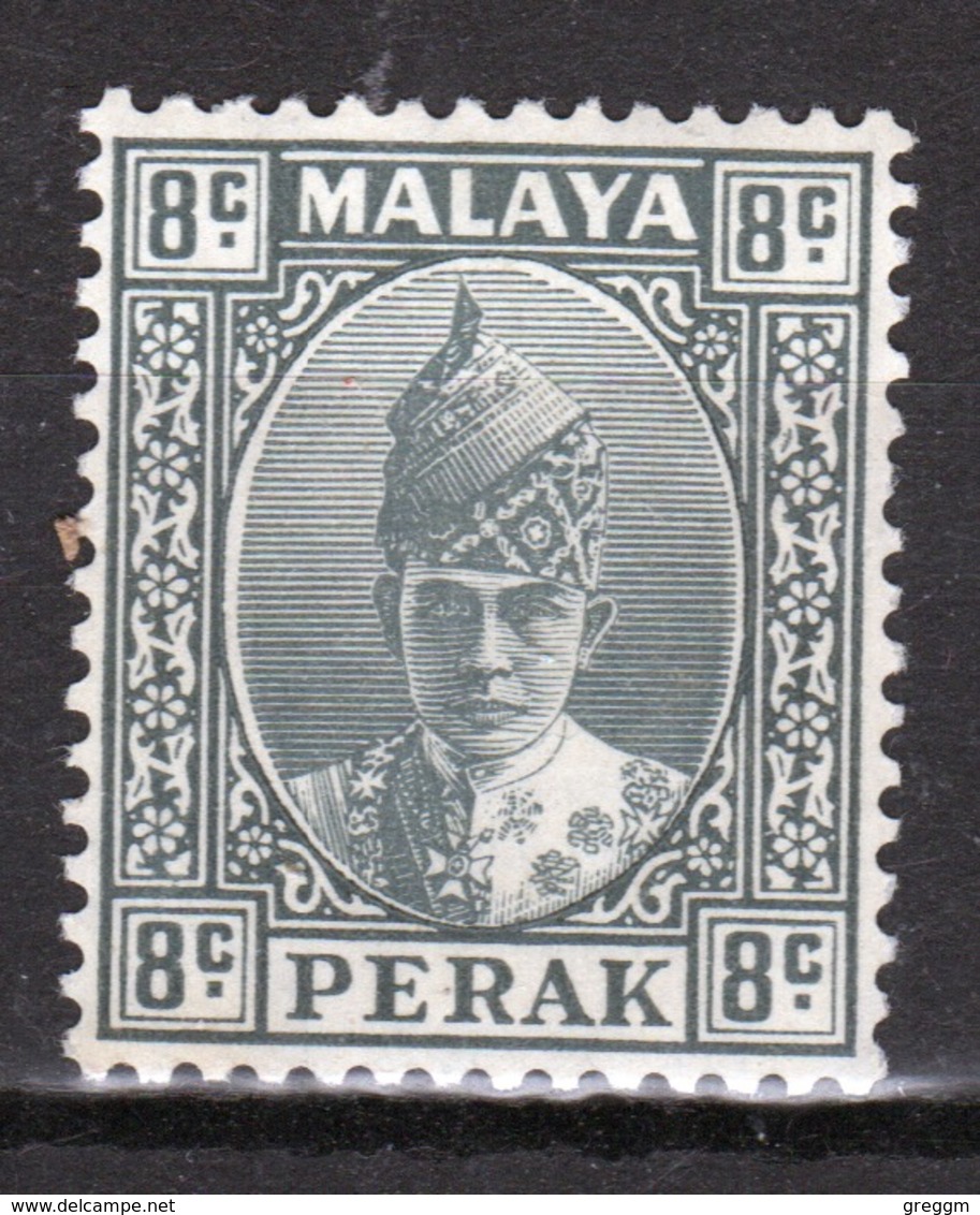 Malaya Perak 1938 Sultan Iskandar Eight Cent Grey Mounted Mint Stamp. - Perak