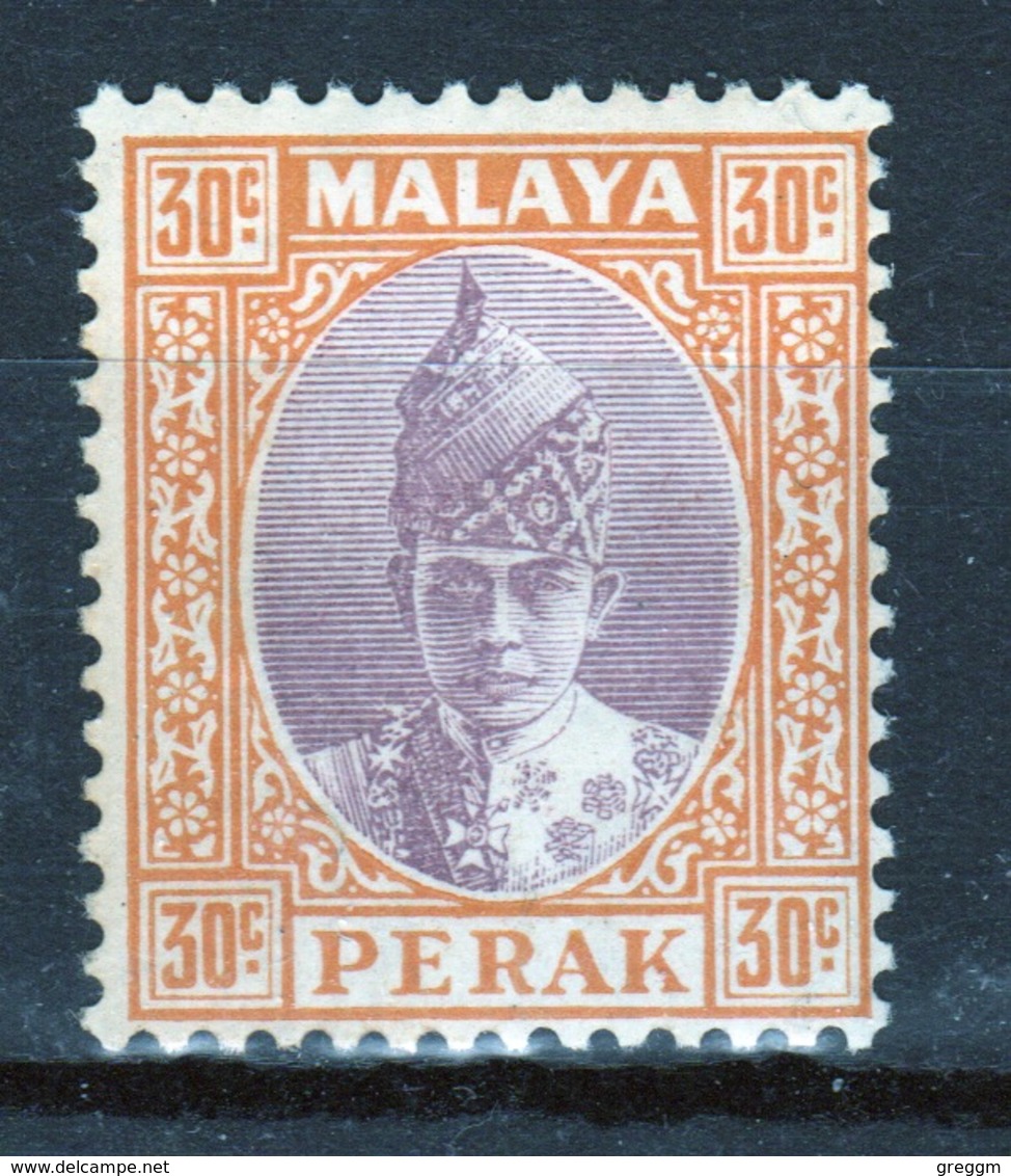 Malaya Perak 1938 Sultan Iskandar Thirty Cent Dull Purple And Orange Mounted Mint Stamp. - Perak