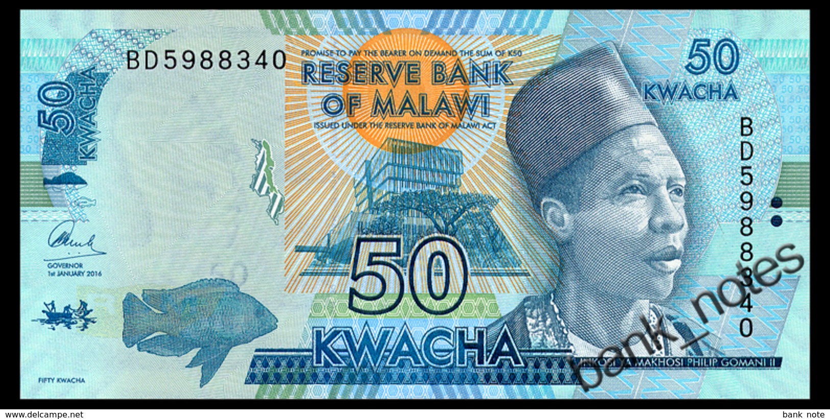 MALAWI 50 KWACHA 2016 Pick 64c Unc - Malawi