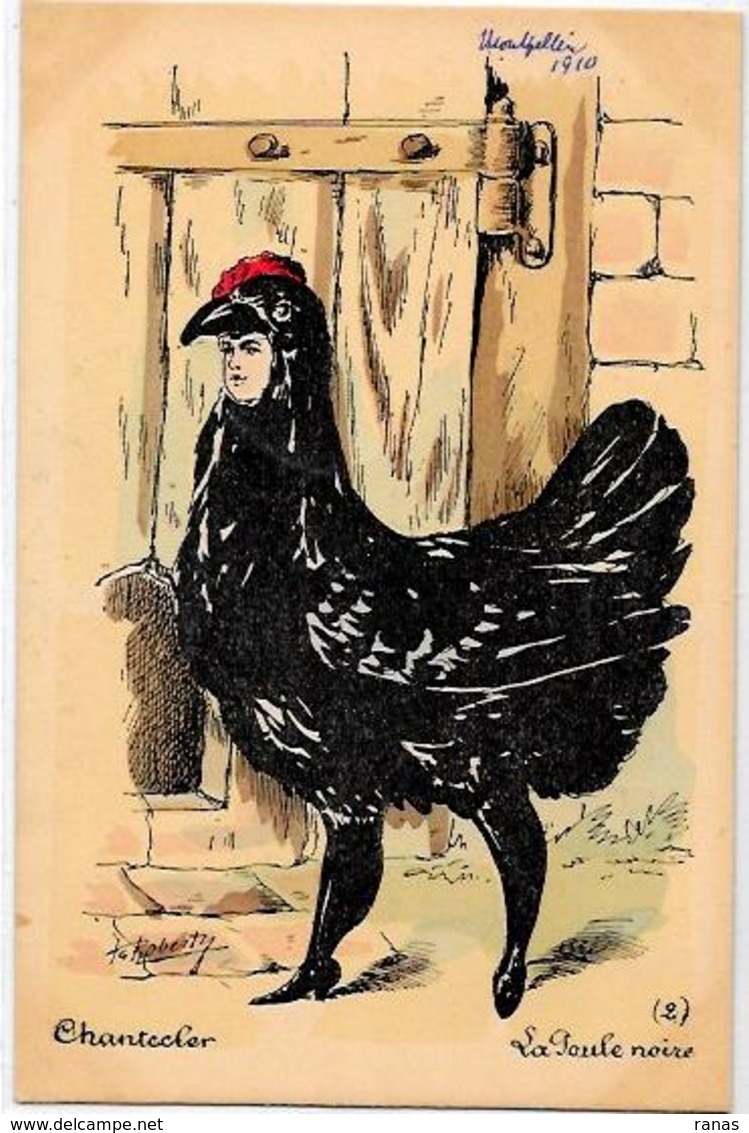 CPA Chantecler Non Circulé Type Sager Par Roberty Poule Noire - Robert