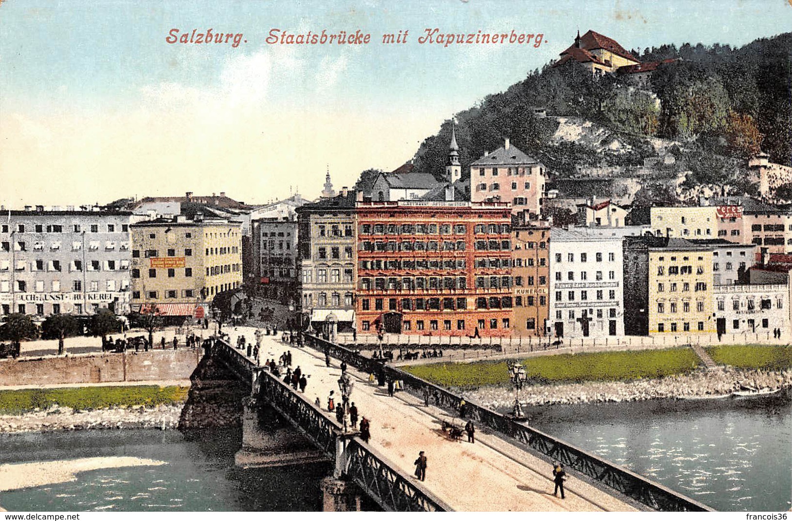 Autriche - Salzbourg Salzburg - Staatsbrücke Mit Kapuzinerberg - Salzburg Stadt
