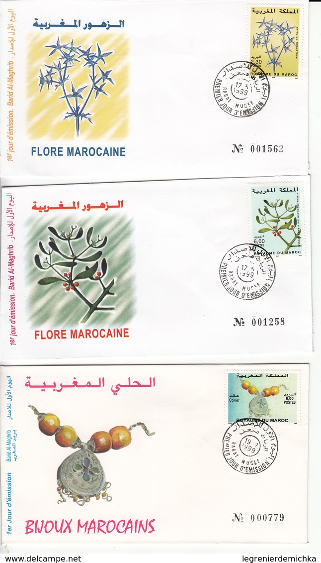 MAROC Année 1999 - LOT De 5 ENVELOPPES PREMIER JOUR FDC - Morocco (1956-...)