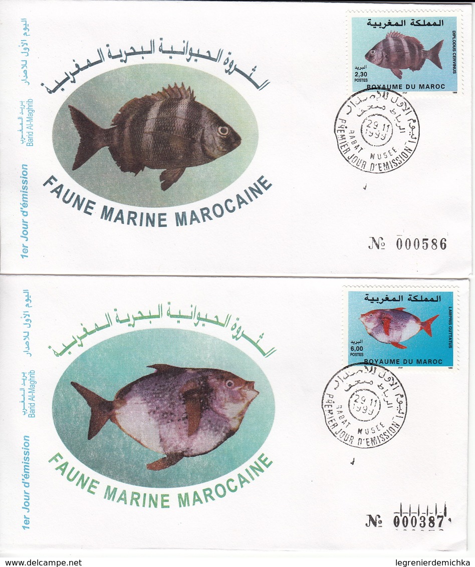 MAROC Année 1999 - LOT De 5 ENVELOPPES PREMIER JOUR FDC - Morocco (1956-...)