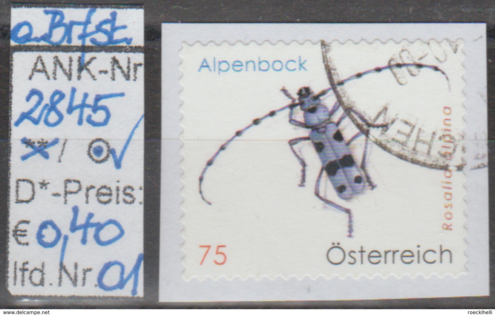 19.6.2009 - SkFM/DM "Tierschutz-Alpenbock"   - O Gestempelt - Siehe Scan (2845o 01-03) - Gebraucht