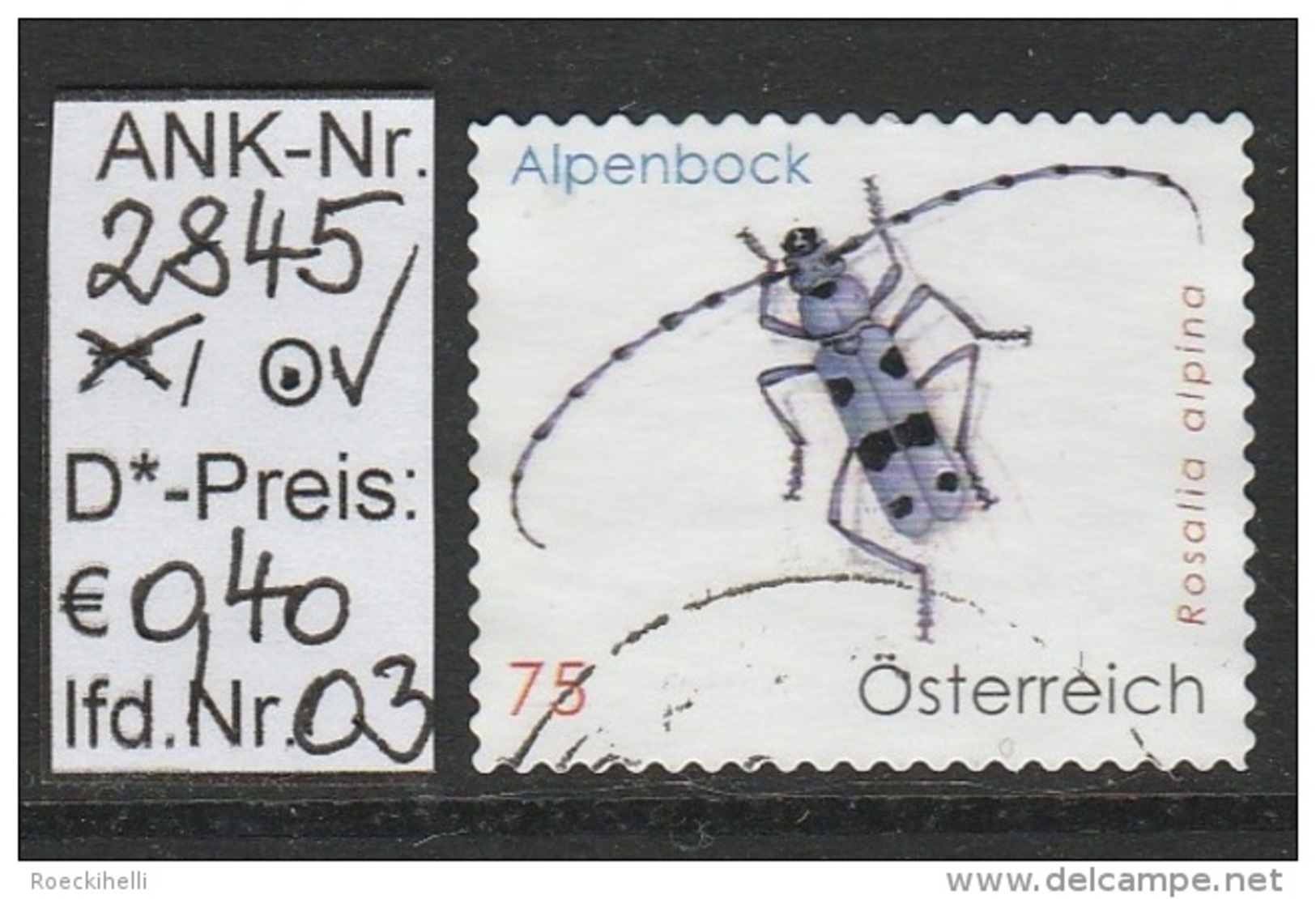 19.6.2009 - SkFM/DM "Tierschutz-Alpenbock"   - O Gestempelt - Siehe Scan (2845o 01-03) - Gebraucht