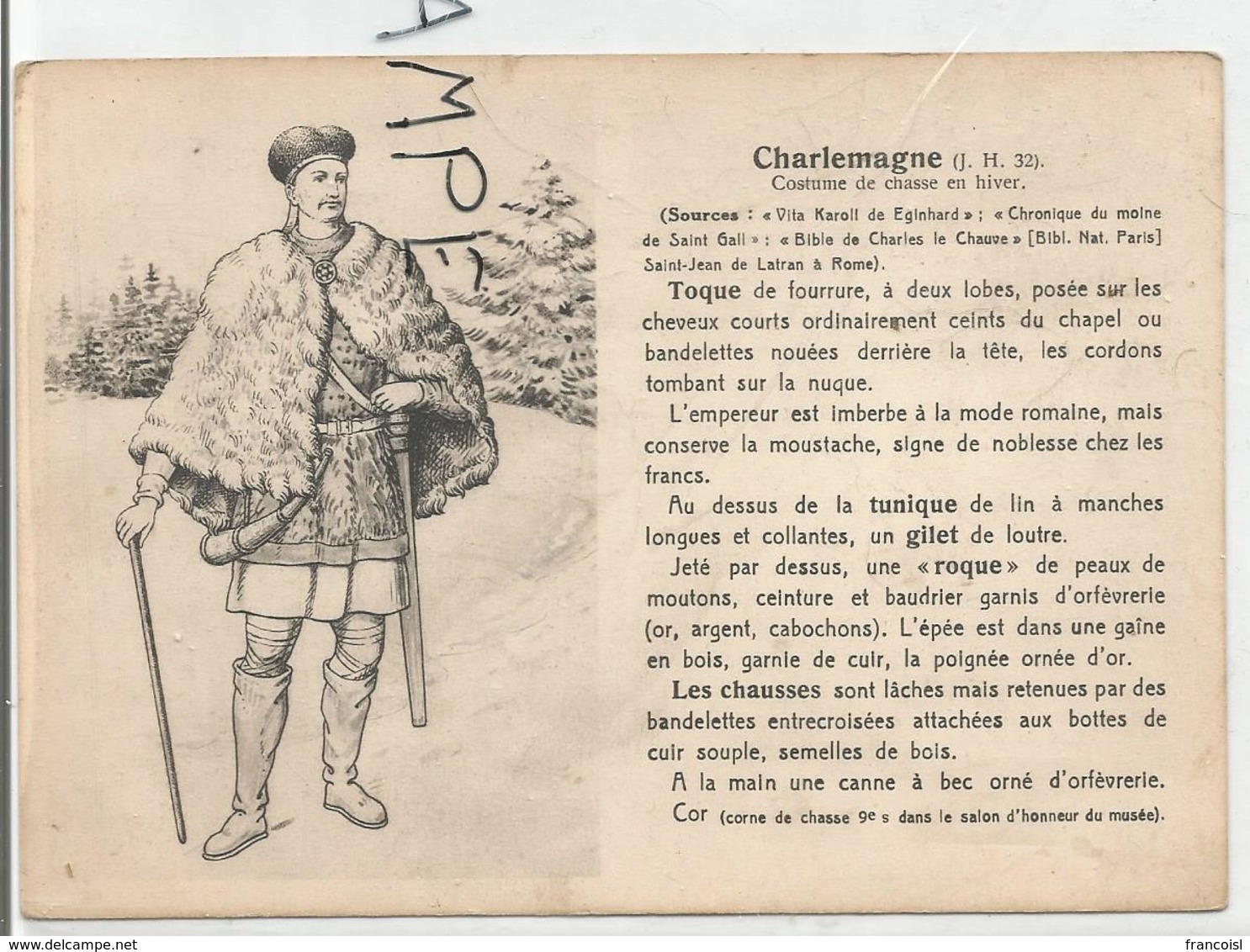 Portraits Historiques. Histoire Du Costume. Charlemagne. - Histoire