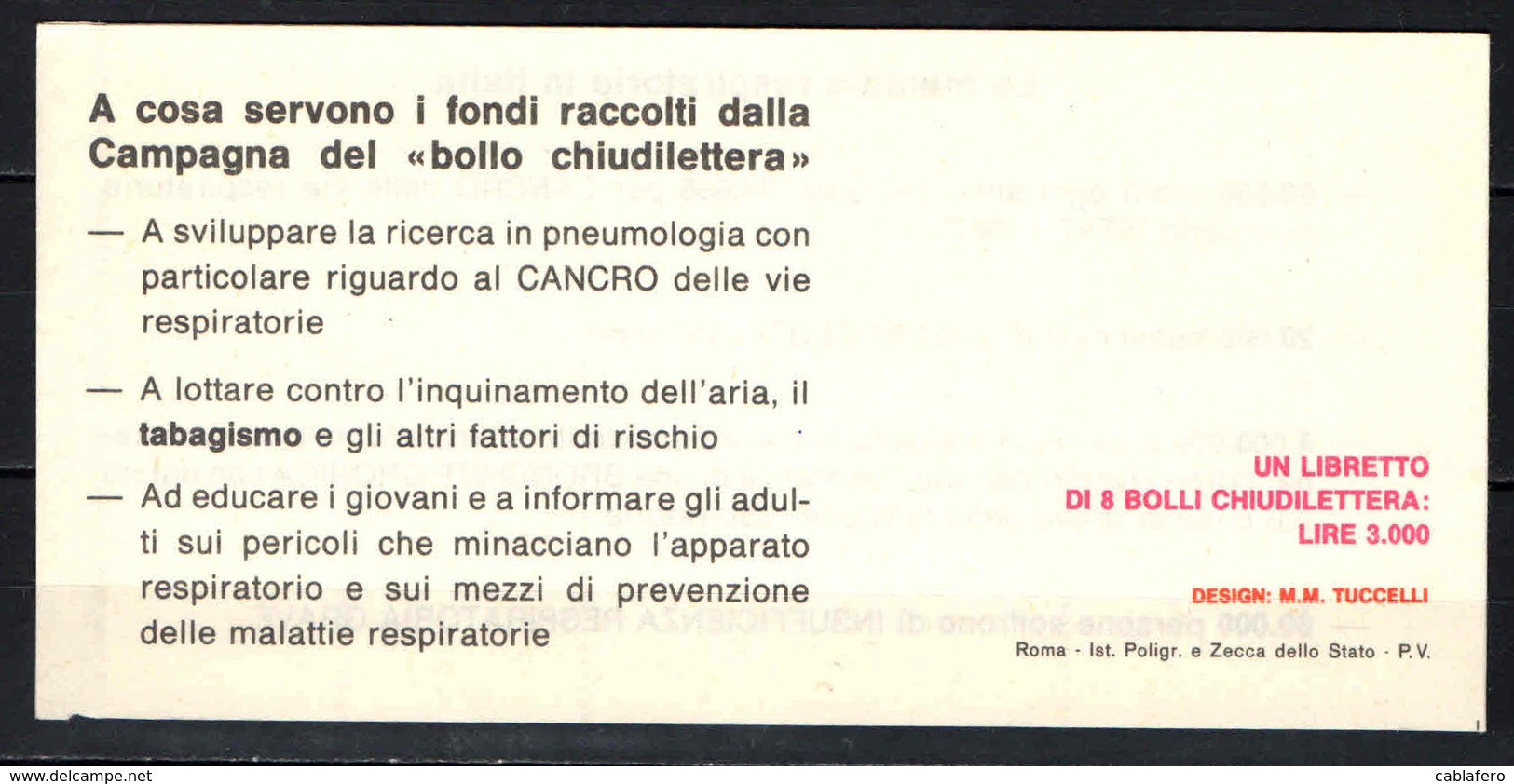 Lotto per luiginomer -Antitubercolare anni 1974 - 1977 - 1986 - 1987 - 1989