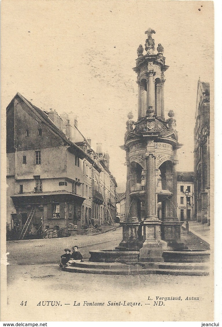 AUTUN .41. LA FONTAINE SAINT-LAZARE + 2 ENFANTS . NON ECRITE - Autun