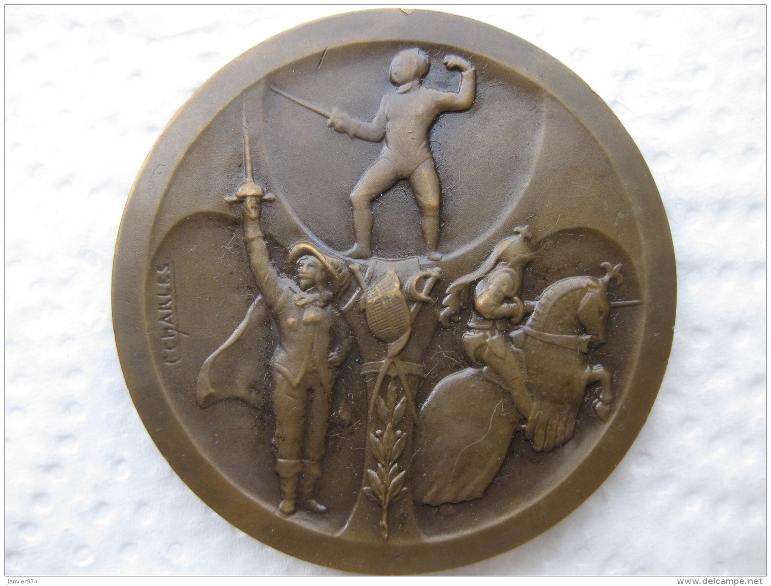 Medaille F.E.A Championnat D ALSACE D Epée 1931, Par C. Charles - Autres & Non Classés
