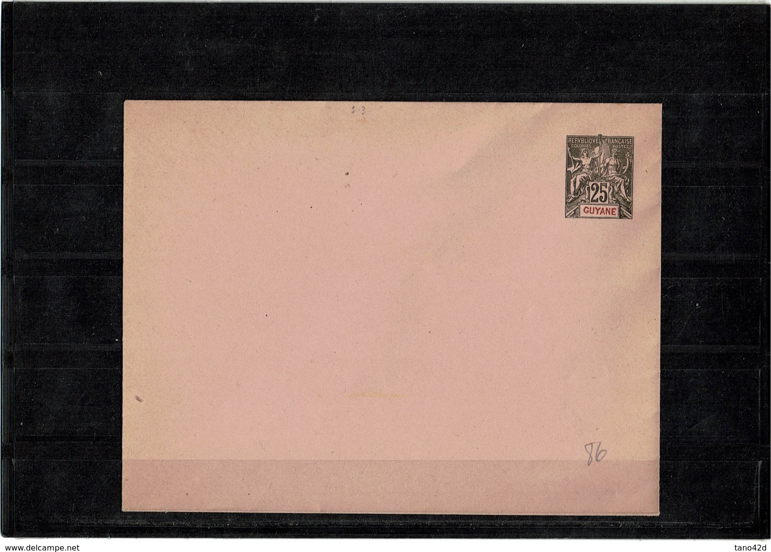 CTN27COL- GUYANE FRANCAISE ENV 25c  147x112mm  NEUVE PATTES COLLEES - Other & Unclassified