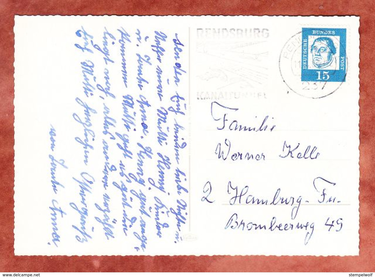 Ostergruesse, Blumenvase, Osterhase, Eier, EF Luther, Rendsburg Nach Hamburg 1963 (49998) - Pâques