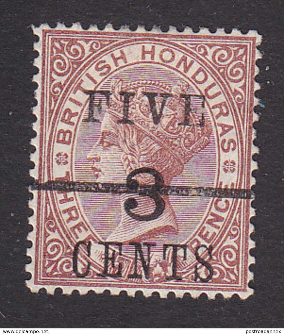 British Honduras, Scott #35, Mint Hinged, Victoria Surcharged, Issued 1891 - Honduras Britannique (...-1970)