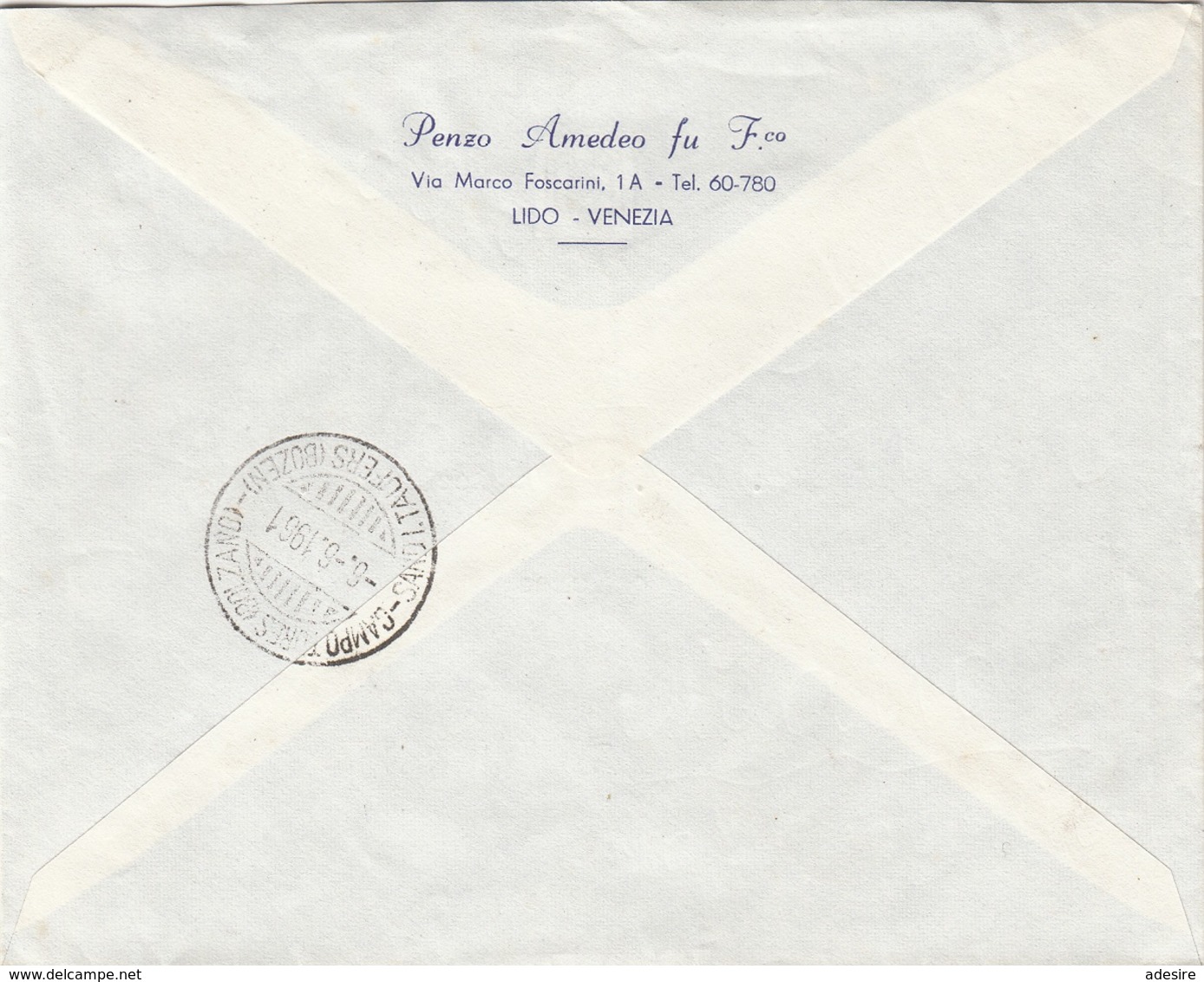ITALIEN R-Brief 1961 - 2 Olympia Sondermarken Auf R-Brief Gel.1947 V.Venezia > Tures Bolzano ... - 1946-47 Corpo Polacco Period