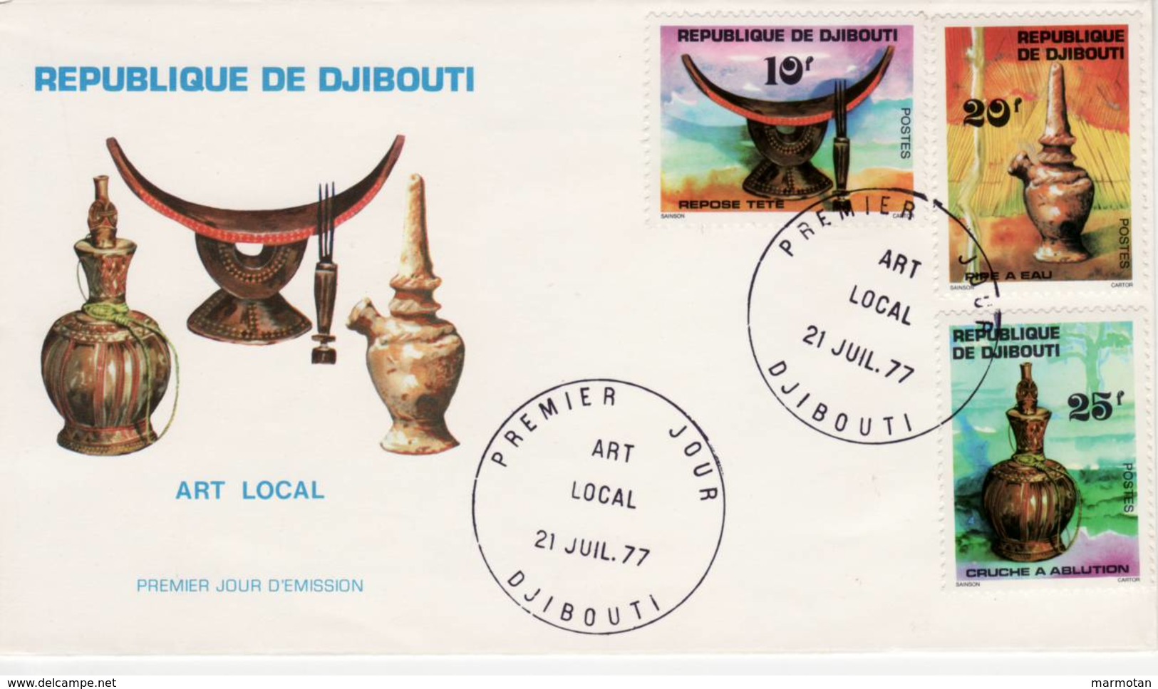 Djibouti 1977, Art Local, YT 460, 461, 462, FDC 21 Juillet 1977 Djibouti - Djibouti (1977-...)