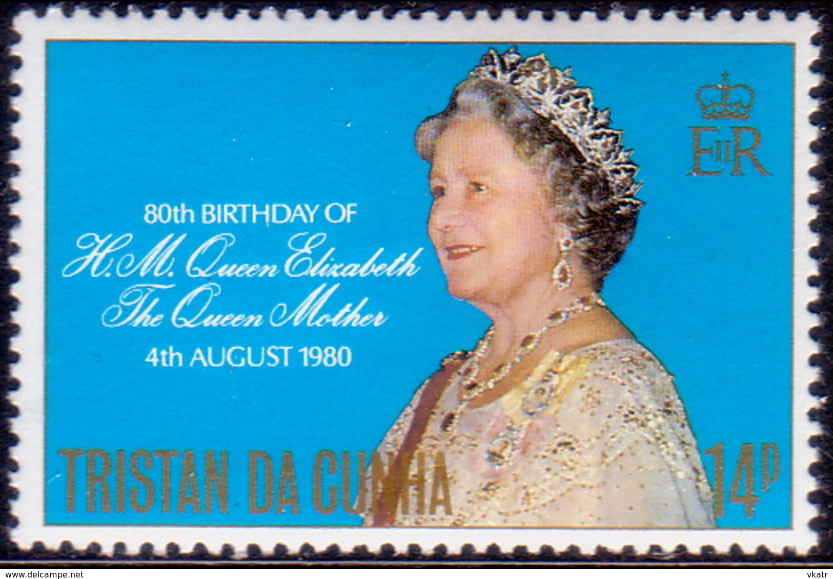 TRISTAN DA CUNHA 1980 SG #282 14p MNH Queen Mother - Tristan Da Cunha