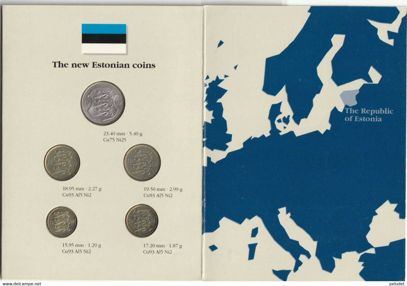 Estonia 1992 Bank Of Estoinia Eesti Pank Coin Set - Estland