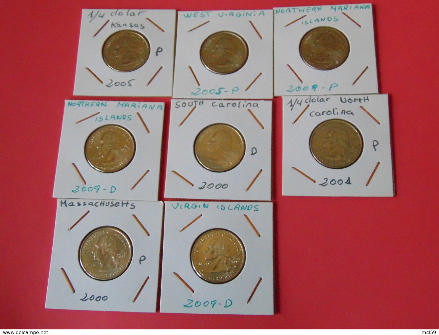 8 Cuartos Estados Todos Diferentes Nuevos - 1999-2009: State Quarters