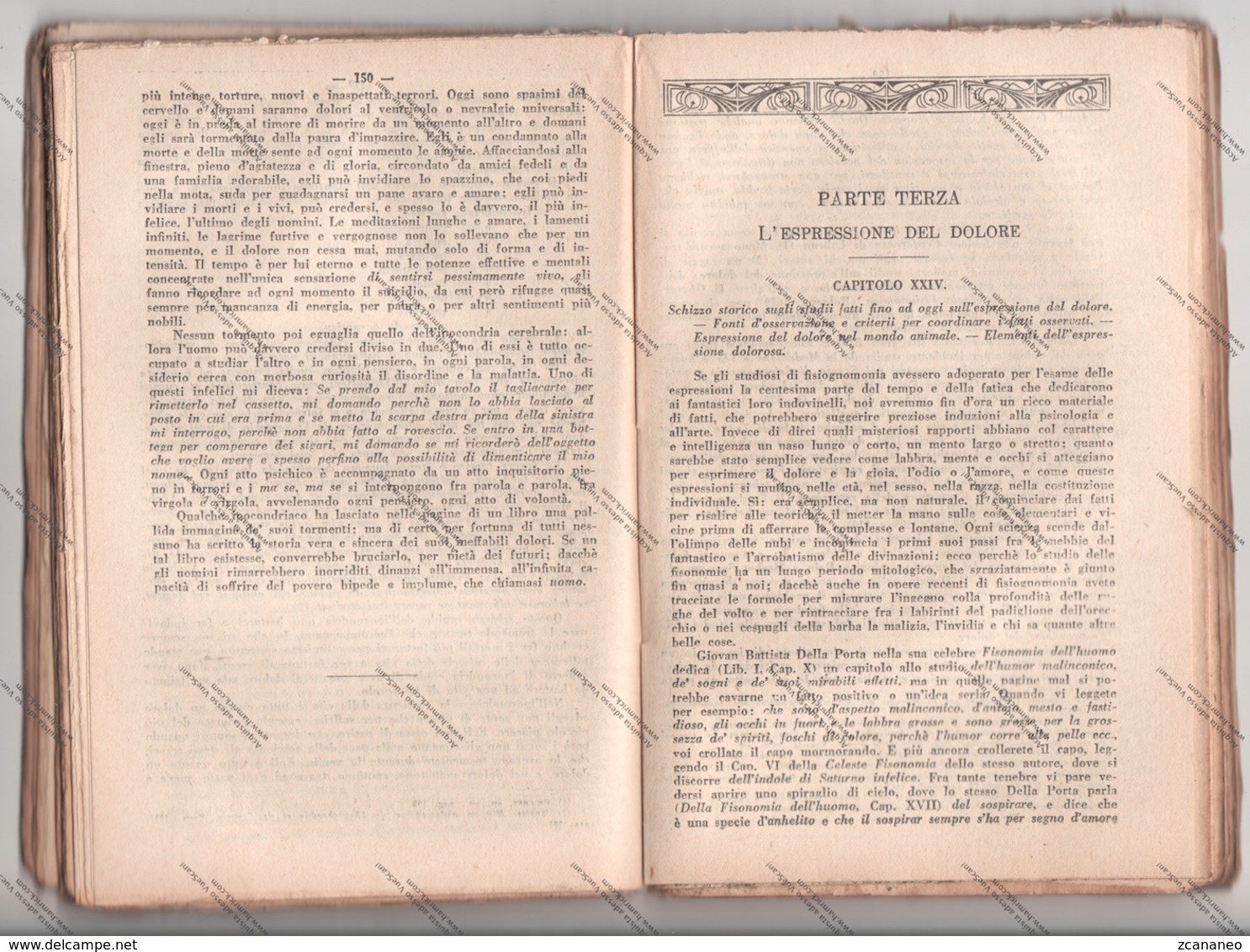 FISOLOGIA DEL DOLORE DI PAOLO MANTEGAZZA 1924 ED. A. BARION  - LONIGO VICENZA - - Altri & Non Classificati