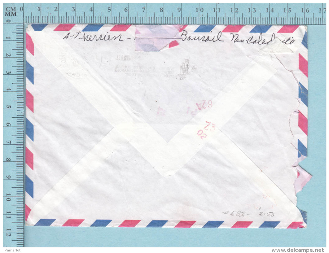 Nouvelle Calédonie - Envelope Lettre Femme Sein Nu, Air Mail Bourail 1989, To Canada - Lettres & Documents