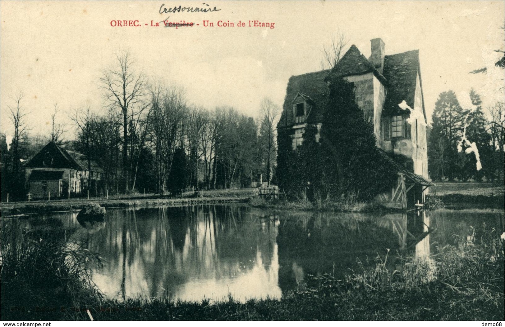 Orbec CPA 14 Calvados La Vespière (cressonnière ) Un Coin De L'étang - Orbec