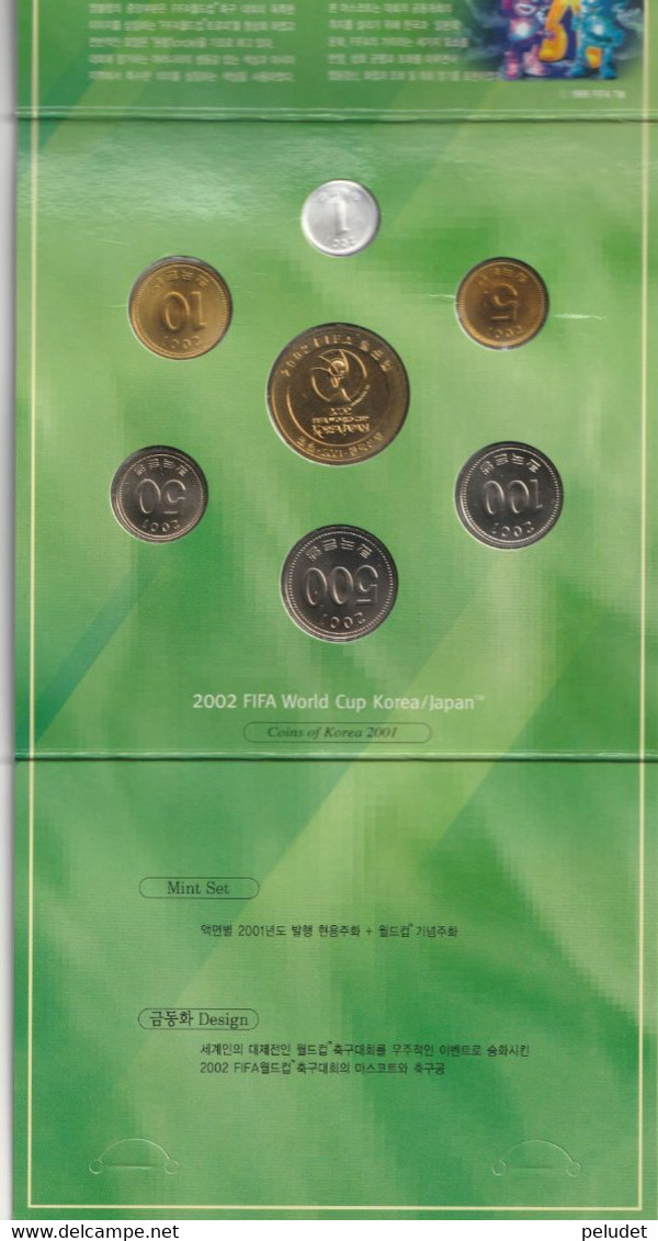 South Korea,  Coins 2001,  Mint Set FIFA-World-Cup-2002 - Korea, South