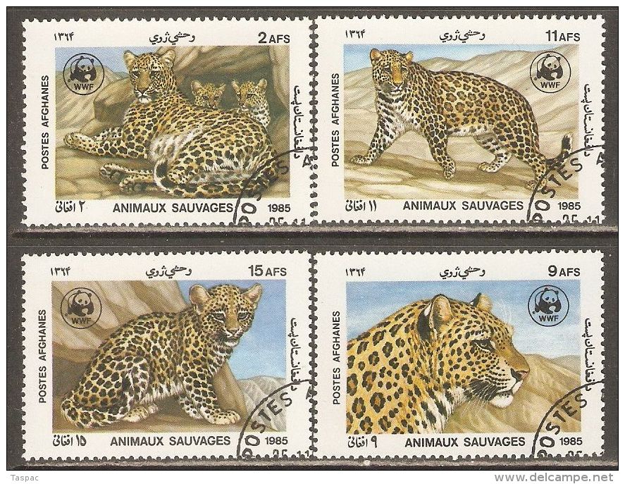 Afghanistan 1985 Mi# 1453-1456 Used - WWF / Leopard - Used Stamps