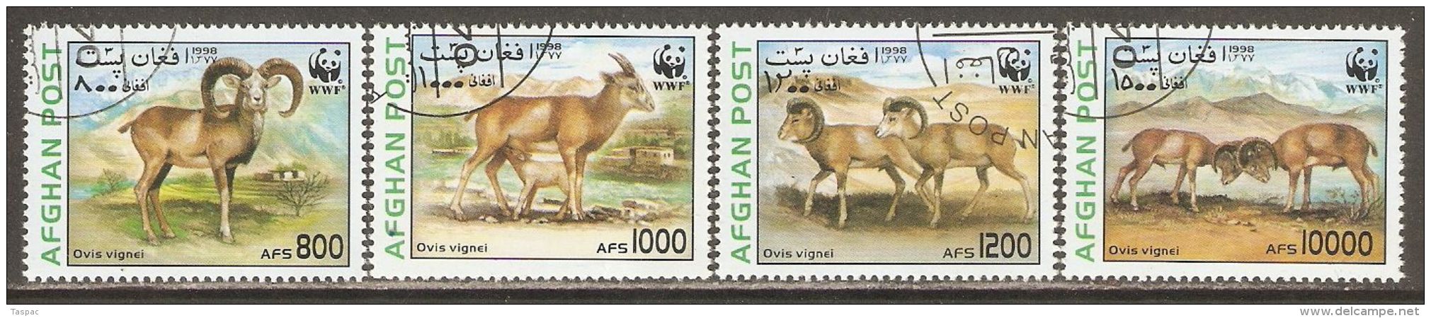 Afghanistan 1998 Mi# 1819-1822 Used - WWF / Wild Sheep - Gebruikt