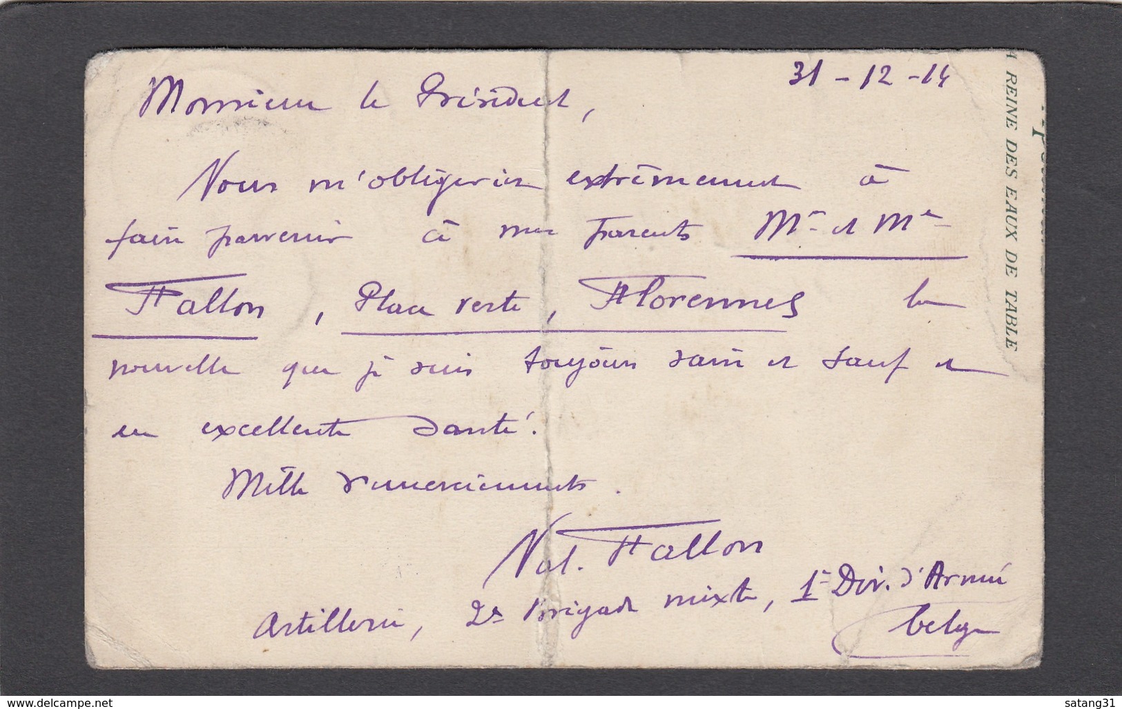 CARTE POSTALE POUR MAASTRICHT,CACHET DE LA CENSURE MILITAIRE. - Lettres & Documents