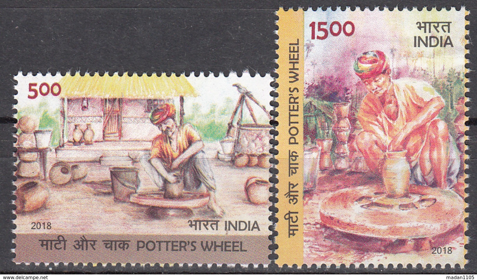 INDIA 2018    POTTERS, POTTER'S WHEEL, Set 2v Complete Set, Art & Craft, Set 2v Complete MNH(**) - Nuovi