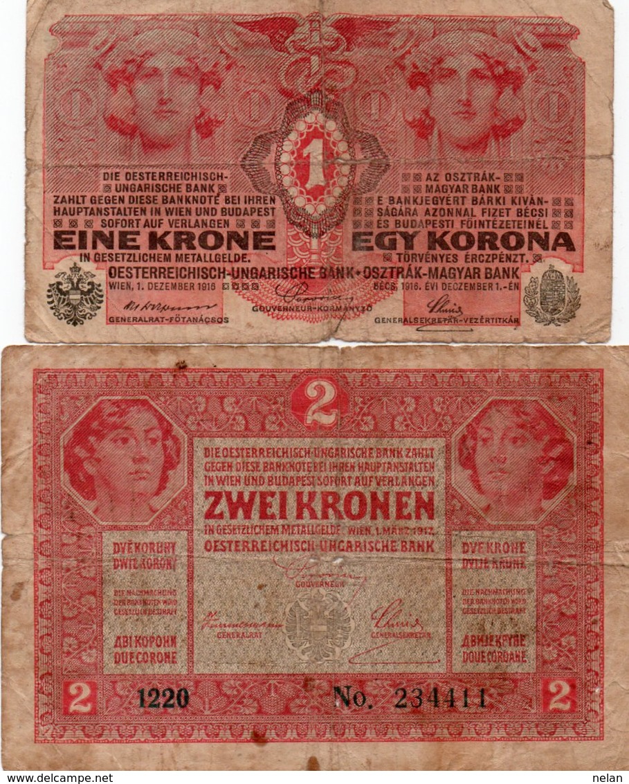 AUSTRIA 1,2 KRONEN 1916  P-20,21CIRCOLATA - Austria