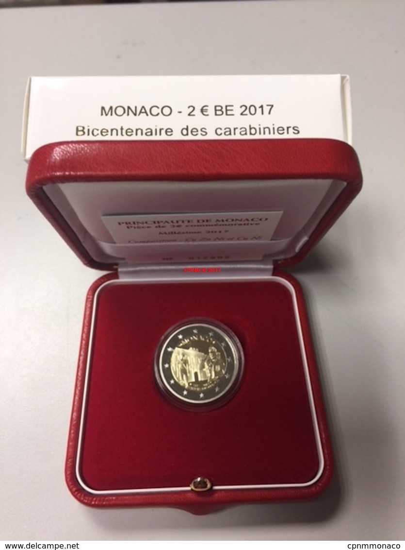 MONACO 2 EURO 2017 PP, CARABINIERI DES FURSTEN, PROOF, AUFLAGE 15 000. - Monaco