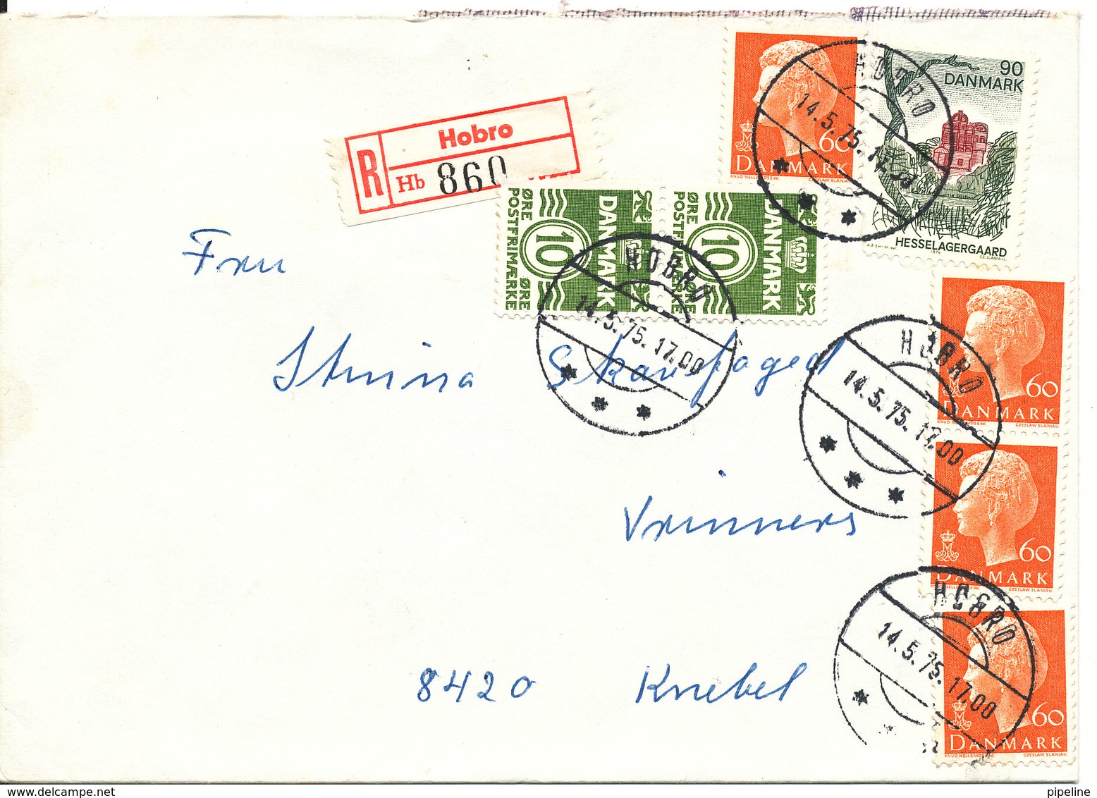 Denmark Registered Cover Hobro 14-5-1975 - Covers & Documents