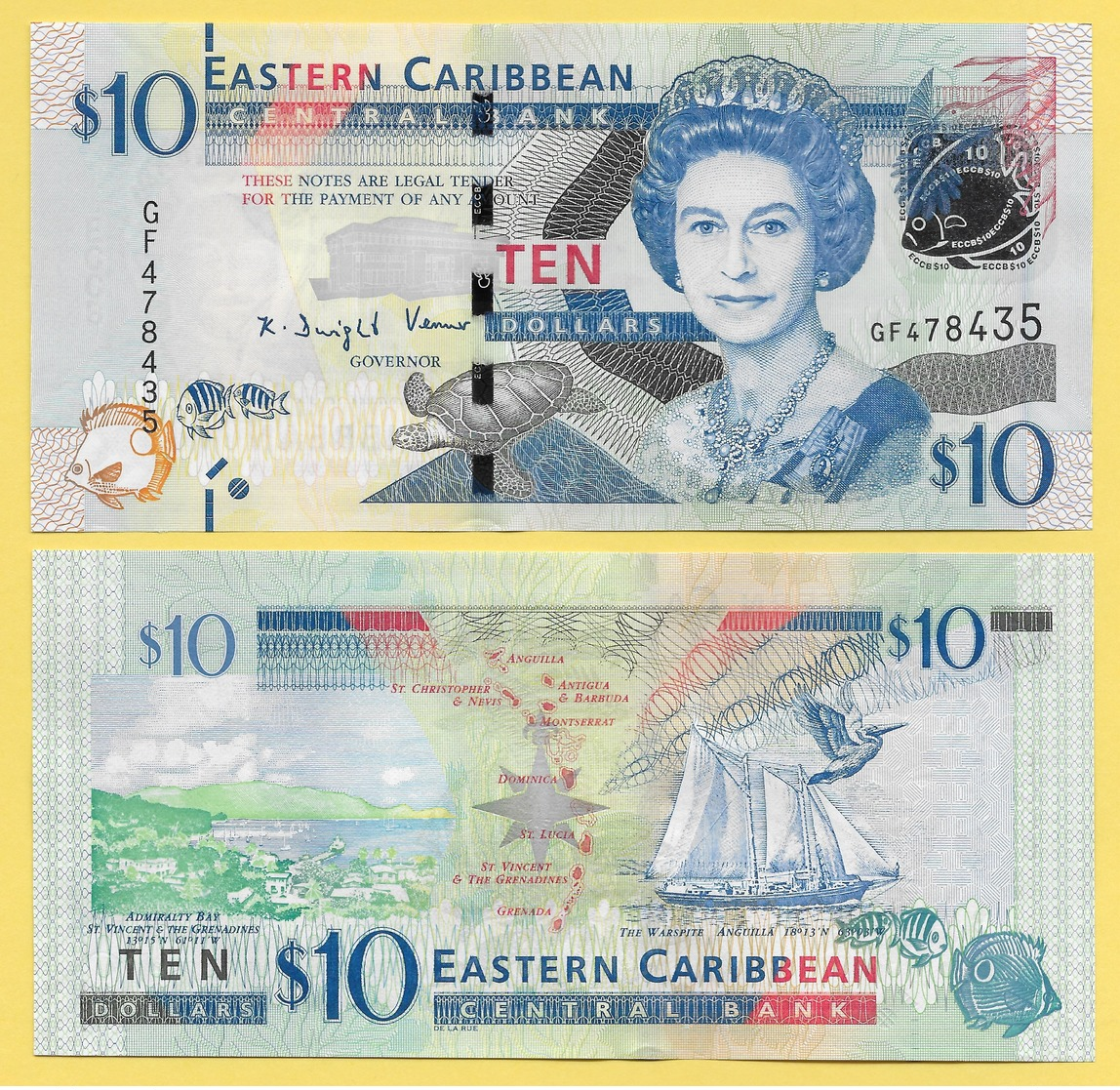 East Caribbean States 10 Dollars P-52b 2016 UNC - Caraïbes Orientales