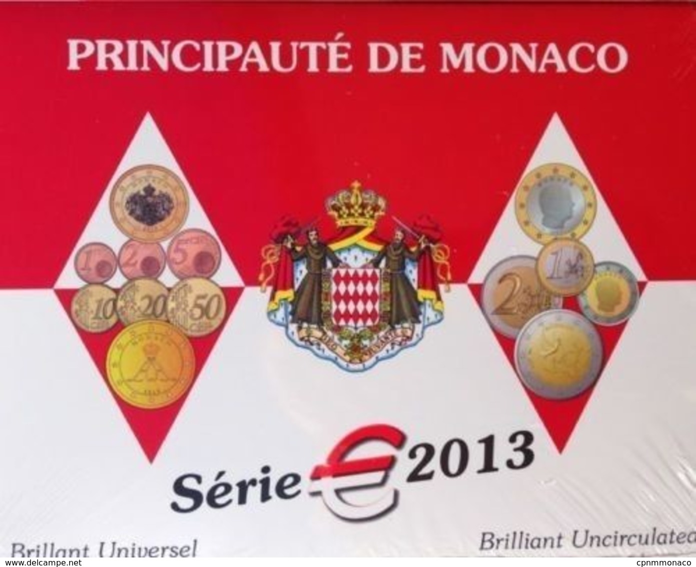 Monaco 2013 KMS 5, 88 Euro, Incl. 2013 2 Euro Albert II + 2 Euro UNO.  AUFLAGE 10 000. - Monaco