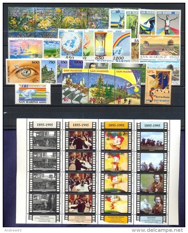 SAN MARINO - 1995 - Annata Completa - 30 Valori + 1 BF - Year Complete ** MNH/VF - Annate Complete