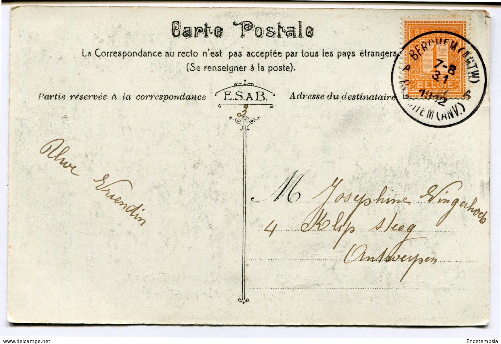 CPA - Carte Postale - Belgique - Anvers -  Cortège Conscience - 1912 (CP2114) - Antwerpen