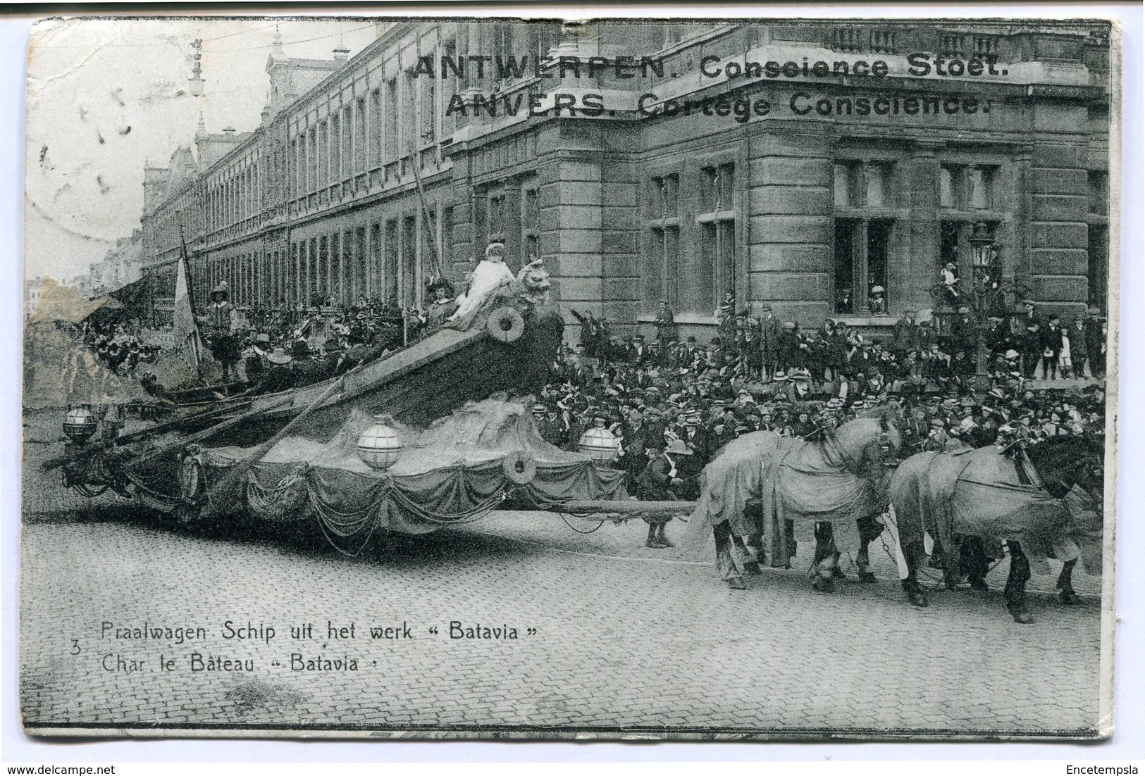 CPA - Carte Postale - Belgique - Anvers -  Cortège Conscience - Char Le Bateau "Batavia" - 1912 (CP2115) - Antwerpen