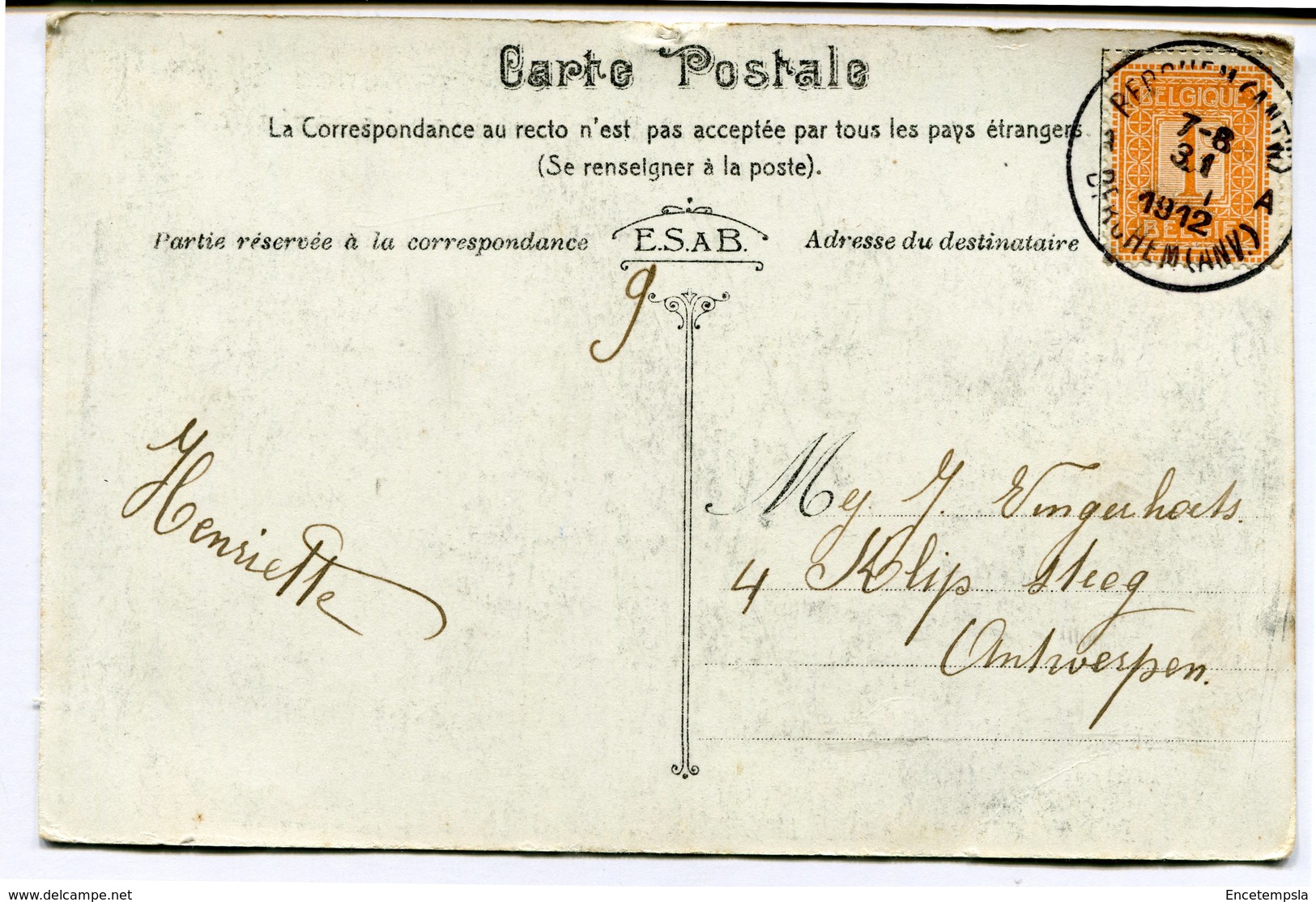 CPA - Carte Postale - Belgique - Anvers -  Cortège Conscience - Char Le Bateau "Batavia" - 1912 (CP2115) - Antwerpen