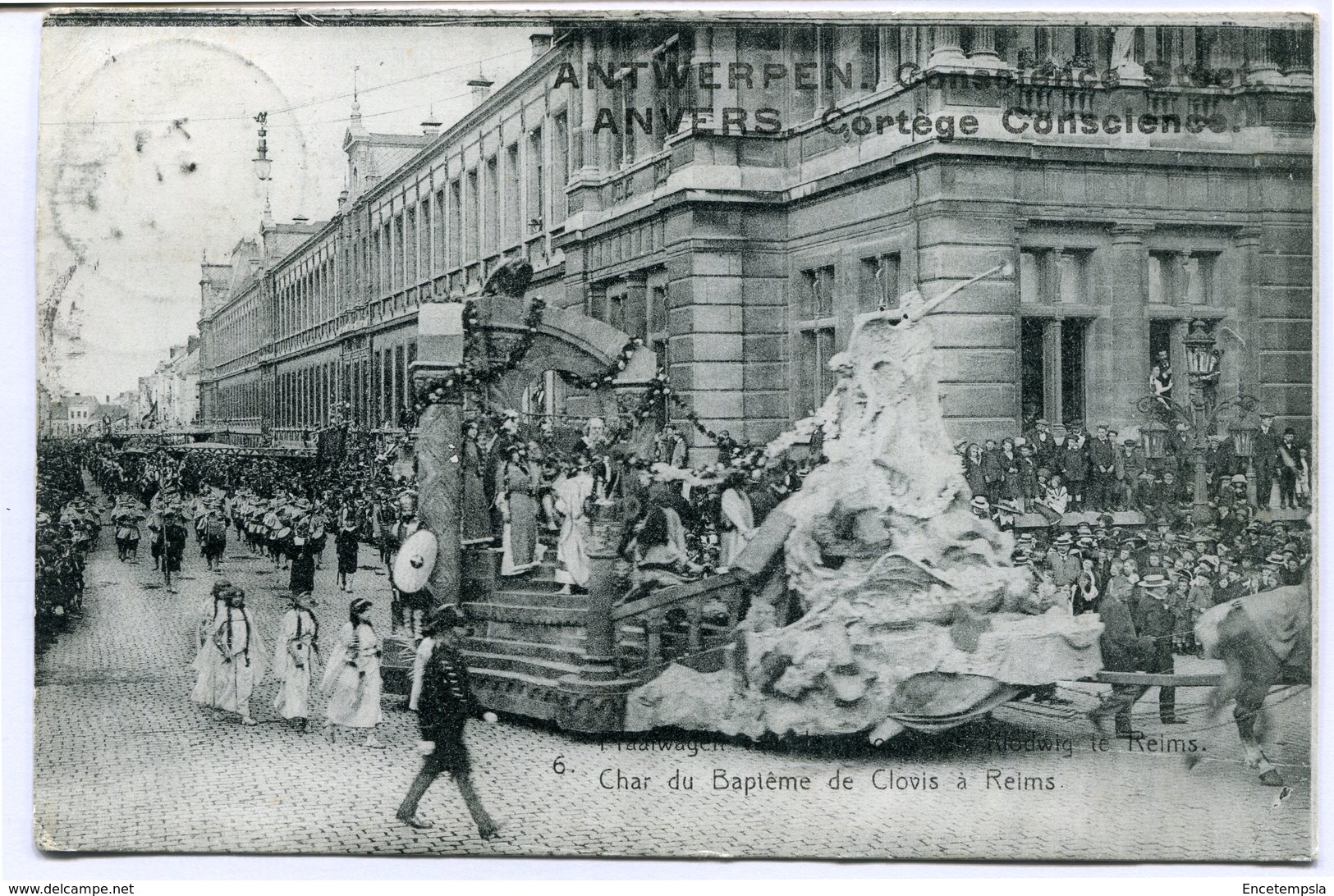 CPA - Carte Postale - Belgique - Anvers -  Cortège Conscience - Char Du Baptême De Clovis à Reims - 1912 (CP2119) - Antwerpen