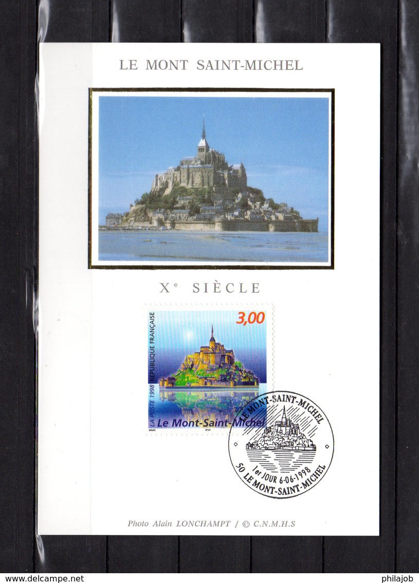 " LE MONT-SAINT-MICHEL " Sur Carte Maximum En Soie De 1998 . N° YT 3165. Parfait état. CM - Non Classés