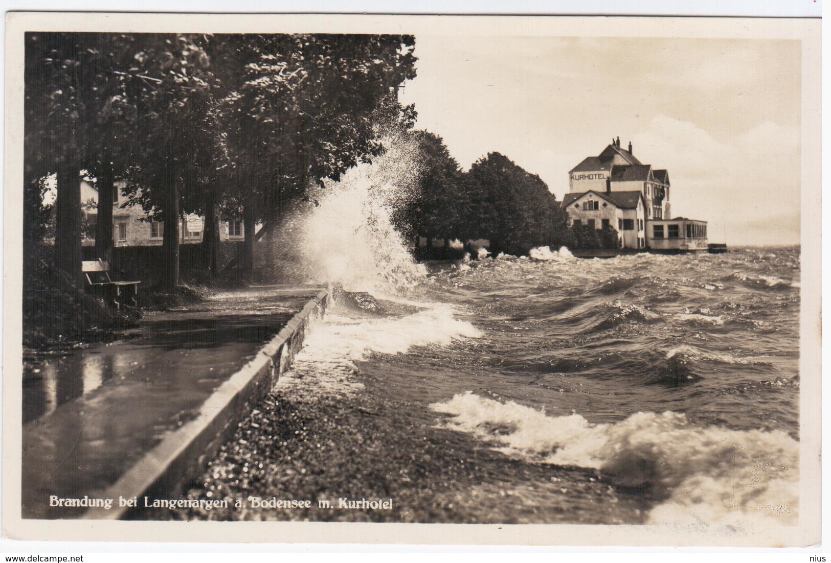 Germany Deutschland 1935 Brandung Bei Langenargen A. Bodensee M. Kurhotel - Langenargen