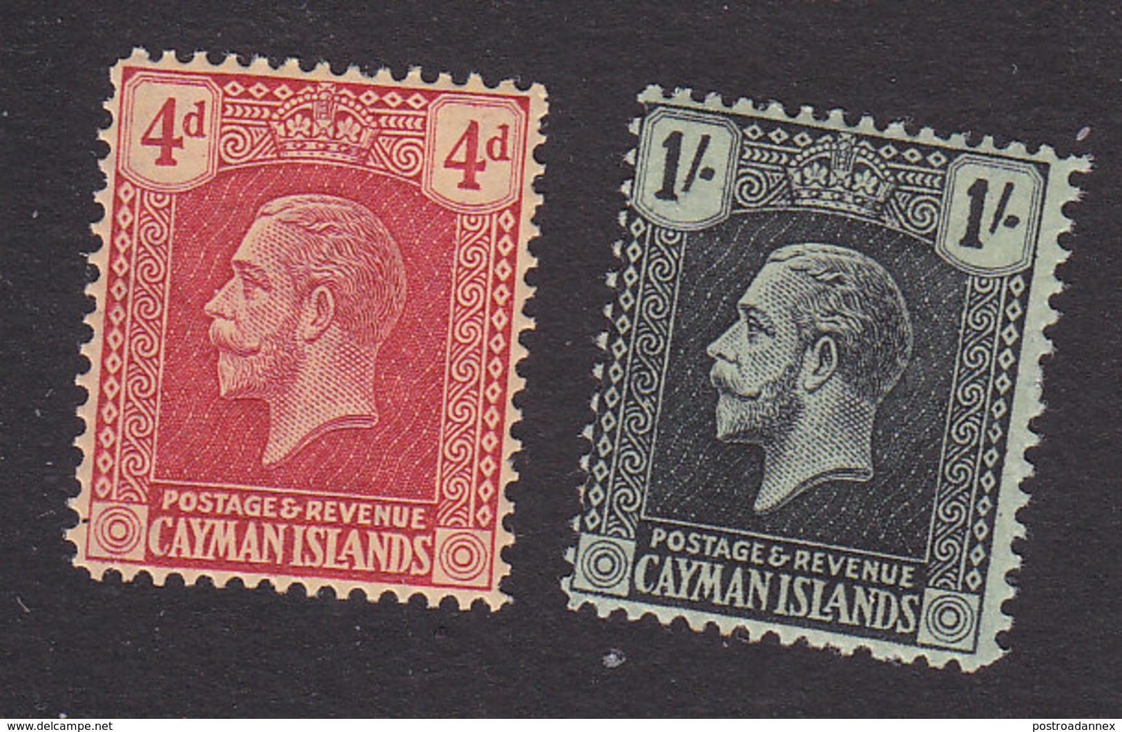 Cayman Islands, Scott #65-66, Mint Hinged, George V, Issued 1921 - Cayman Islands