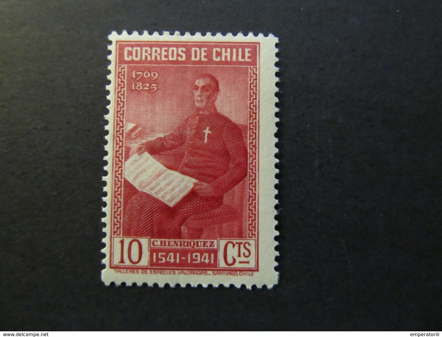 1941 - CHILE - CARMILO HENRIQUEZ - SCOTT 211 A90 10C - Chile