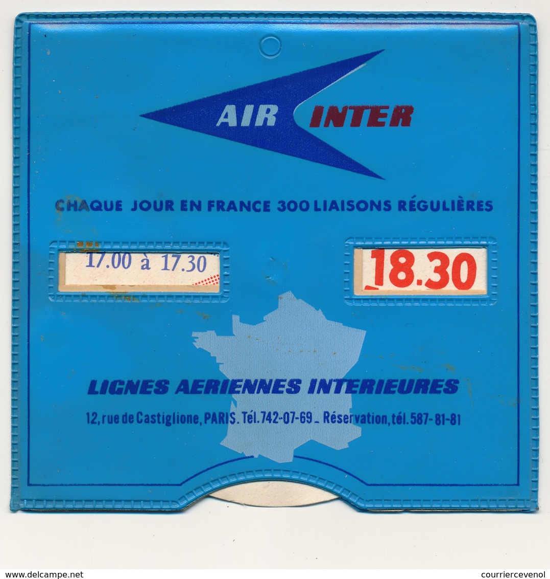 Disque De Stationnement AIR INTER - Lignes Aériennes Intérieures PARIS - Couverture Plastique - Voitures
